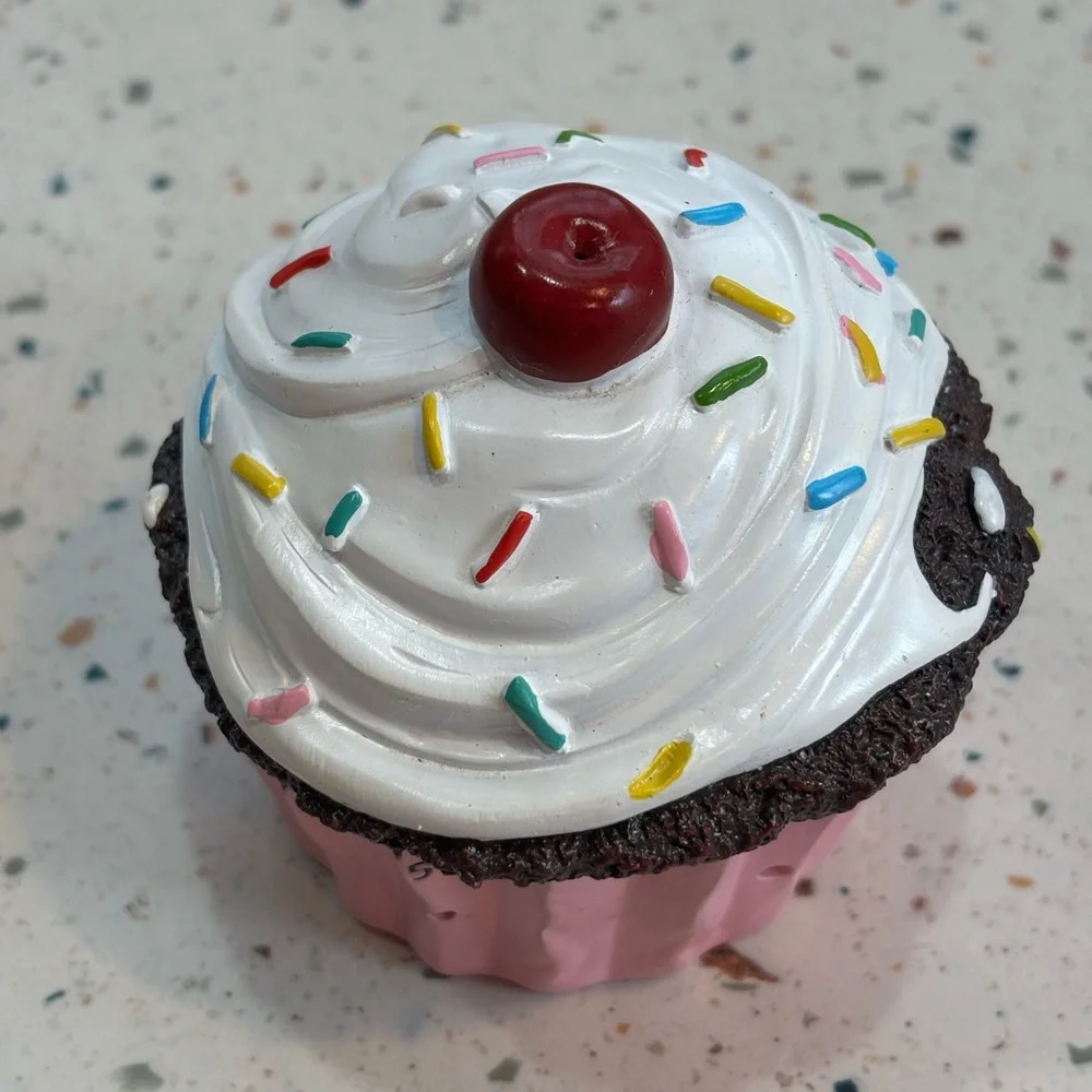 Pink Cupcake Kitchen Timer - Decorative‎ White Frosting Design